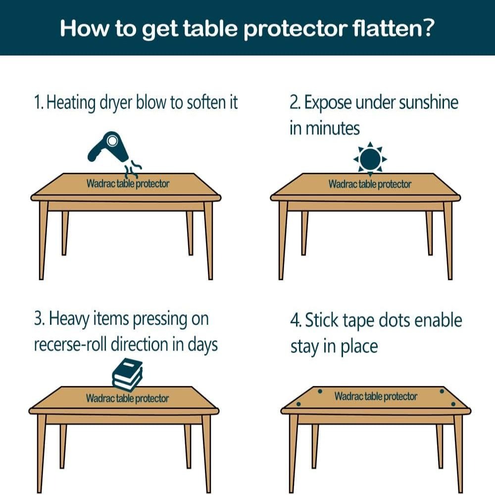 Tablecloth Clear PVC Protector in 1.5mm Thickness with 35 Rectangle and Square Size Options