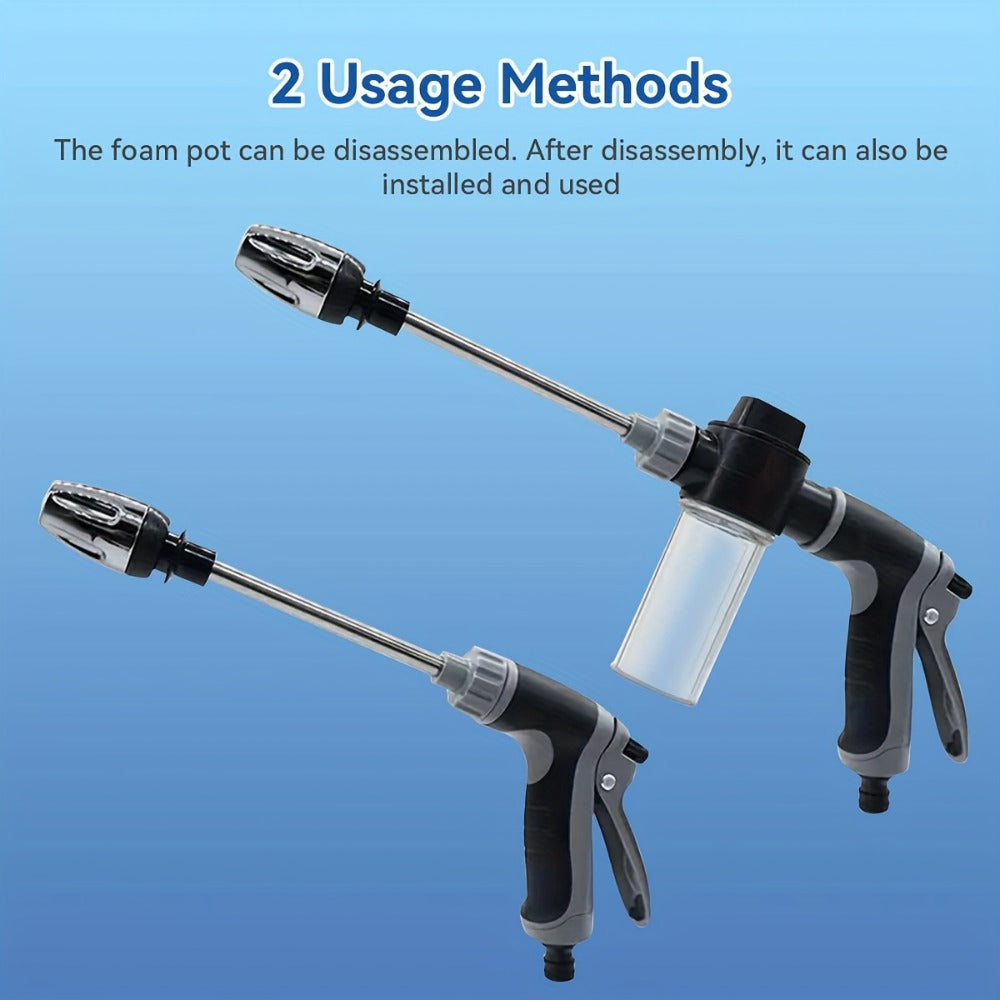 High Pressure Car Wash Spray Gun with Adjustable Nozzle – 3/4" & 1/2" Quick Connect, Multi-Function Garden Hose Sprayer for Car Cleaning