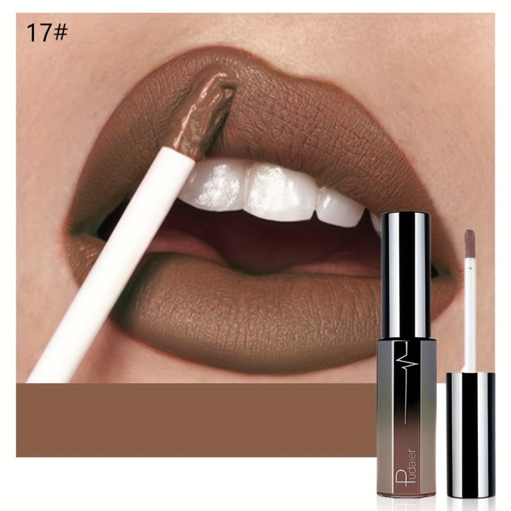 Semi-Matte Liquid Lip Color in Six Numbered Shades with 9.3cm Gradient Tube and Wand Applicator