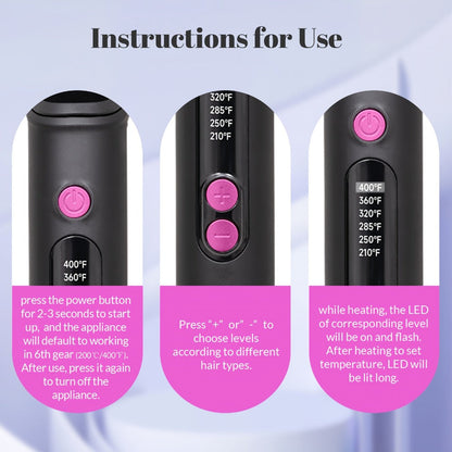 6-Setting Ionic Hair Straightener Brush with Fast Heat-Up & Anti-Scald Protection, for Home, Travel and Salon Hair Styling