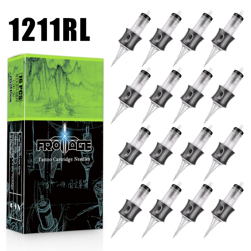 Tattoo Cartridge Needles with Frotage Label, 26 Retained RL RLT RS CM and M1 Cartridge Size Options