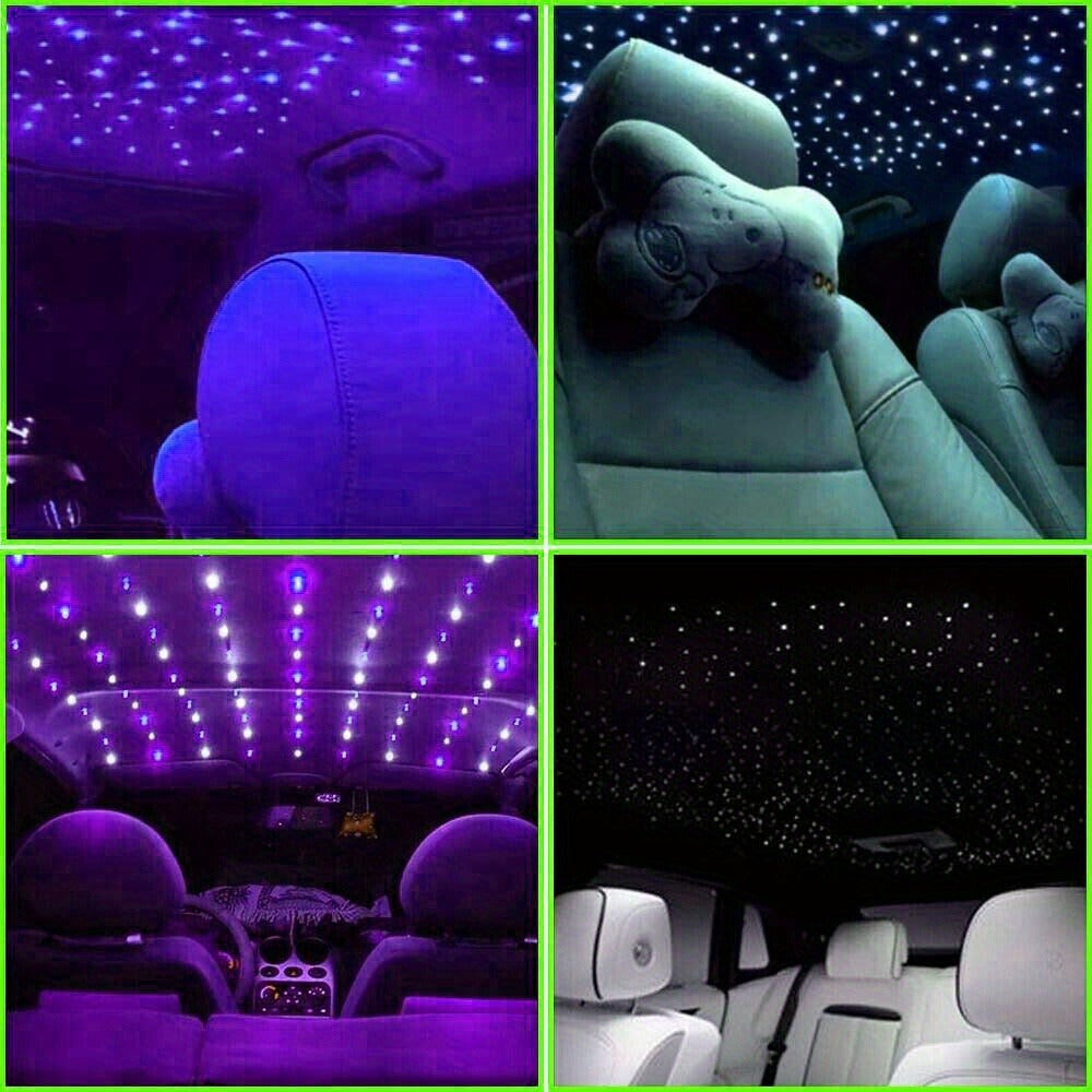 Fiber Optic Star Ceiling Light Kit 1000pcs, 0.5mm x 78.74" RGBW Car Roof Headliner Starlight Kit with App & 24-Key Remote Control