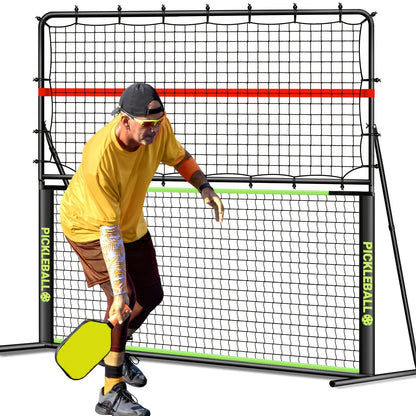 Pickleball Rebounder Net 6x6ft Angle Adjustable – 2-in-1 Practice Rebound Net for Dinks, Volleys & Hits Training