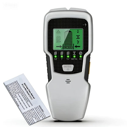 Stud Finder Wall Scanner 5-in-1 Electronic C75, LCD Display Audio Alarm Detects Wood Studs AC Live Wire Metal Pipes Joists