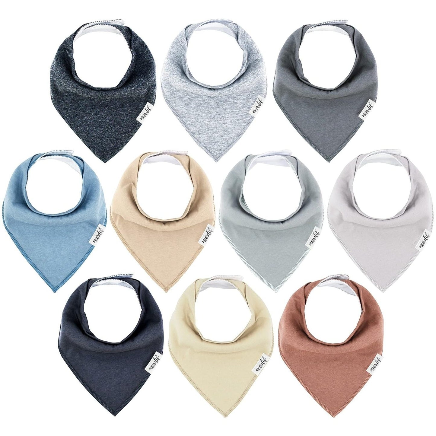 Pet Bandana Scarf 10 Pack for Dogs Cats, Small Triangle Bib Neckerchief Solid Color Adjustable Saliva Towel Strong Water Absorption Easy