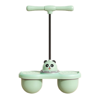 Kids Cartoon Panda Jumping Ball with Handle, Double Bouncy Ball Balance Training Toy, 24.6" Size