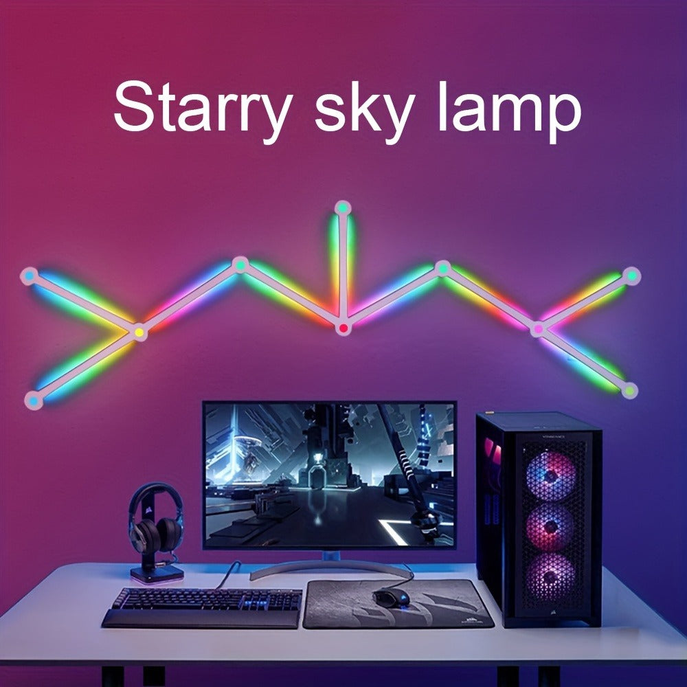 Modular LED Atmosphere Light 9pcs Starry Sky RGB, Freely Splicing, Music Sync, App & Voice Control