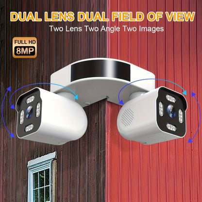 Security Camera 8MP Dual-Lens PTZ Model with 360 Panoramic View, Full-Color Night Vision and IP66