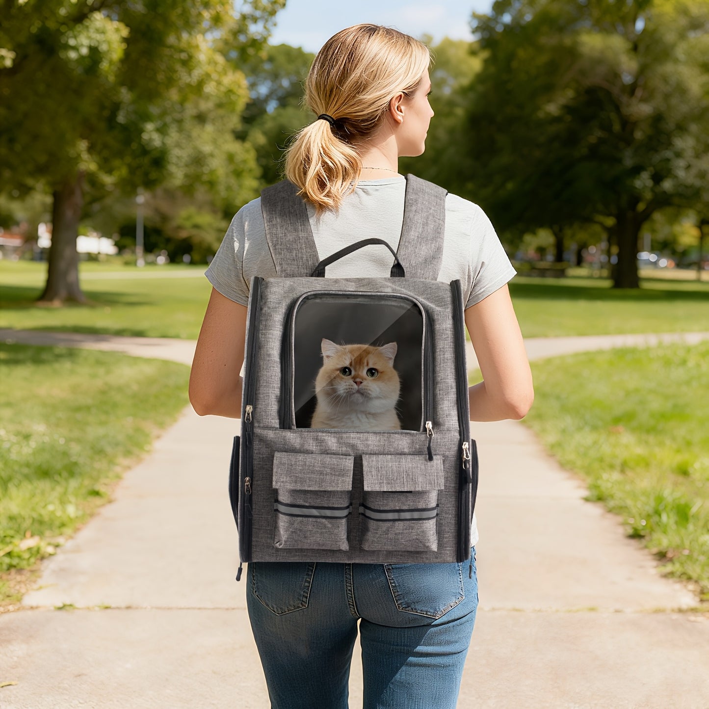 Rolling Pet Carrier with Wheels | 2-in-1 Trolley Cat Carrier Bag, Airline Approved, Telescopic Handle, Detachable Soft-Sided Travel Bag