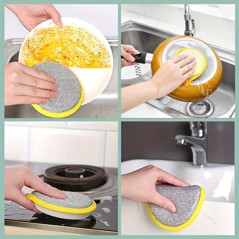 Kitchen Cleaning Sponges 24 Pack Double-Sided Anti-Scratch Reusable Washable Multi-Purpose Scrub Sponge for Dishes Pots Pans Home Restaurant