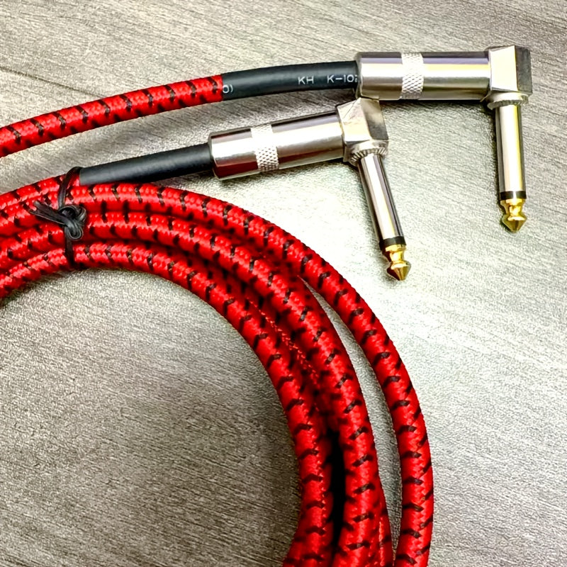 Guitar Bass Amplifier Cable with RCA Connectors, 10ft & 20ft, Tinned Copper Core, Durable Flexible Round Design