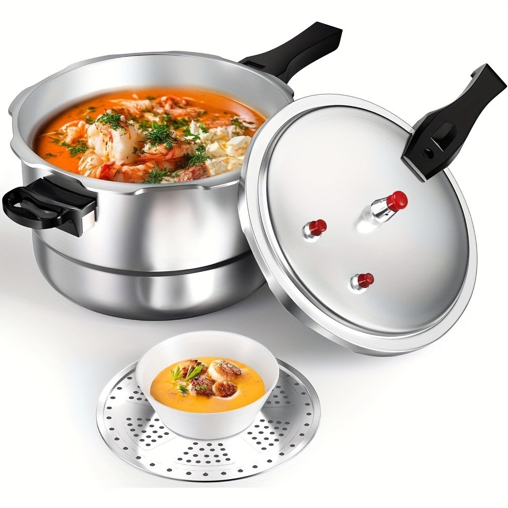 Aluminum Pressure Cooker Stovetop - 4.5Qt & 8Qt with Exhaust Valve & Multiple Safety Protections