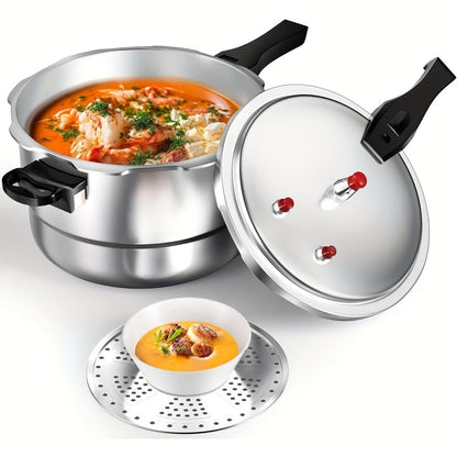 Aluminum Pressure Cooker Stovetop - 4.5Qt & 8Qt with Exhaust Valve & Multiple Safety Protections