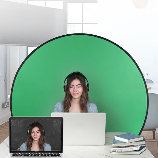 Folding Green Screen Background Frame Studio Kit | Portable Collapsible Backdrop for Live Streaming, Photography, Gaming, Video Calls