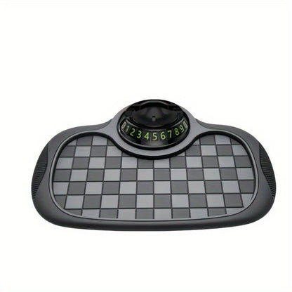 Car Dashboard Anti-Slip Pad with Phone Holder & Digital Number Plate Stickers – Multifunctional Non-Slip Dashboard Storage Mat for Car