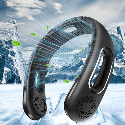 Vent-Channel Neck Fan in Black or White Color Options with Four-Speed Control and USB Charging