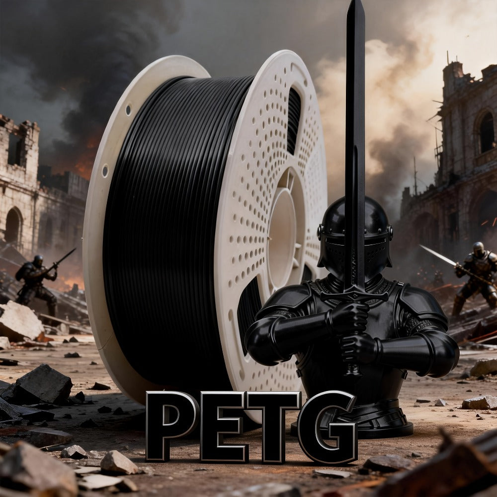3D Printer Filament PETG 1.75mm 1kg Open-Rim Spool with Nine Solid, Metallic and Transparent Options
