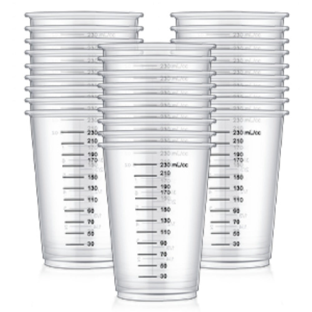 Plastic Measuring Cups with Wooden Sticks 100 Sets Clear Graduated Mixing Cups oz/ml/cc for Resin