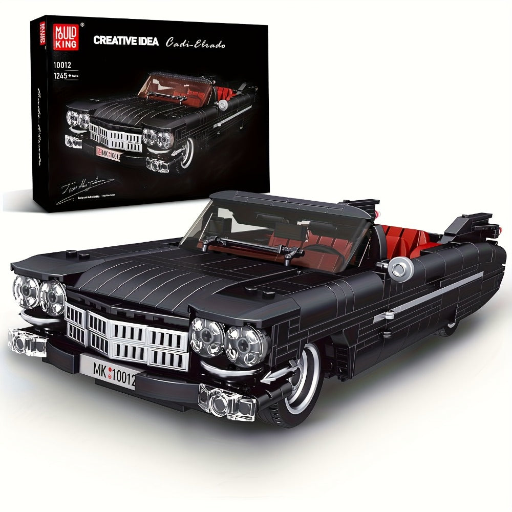 Mould King 10012 Black Sports Car Building Blocks Set 1245 Pcs, MOC Supercar Model Kit for Adults & Teens 14+