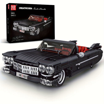 Mould King 10012 Black Sports Car Building Blocks Set 1245 Pcs, MOC Supercar Model Kit for Adults & Teens 14+