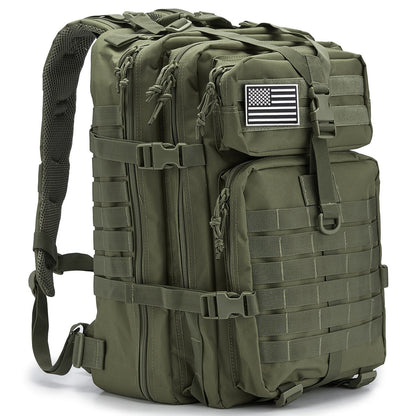 Hunting Rucksack Tactical Hiking Backpack Durable Polyester Multifunctional Camping Backpack with Utility Pocket Zipper Chest Adjustment