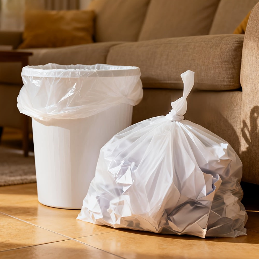13 Gallon White Roll Garbage Bags Leak Proof Large Capacity Kitchen Trash Bags for Kitchen Living Room Bathroom Waste Bin 26 Count 62 Count