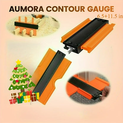 Contour Gauge Profile Shape Replicator Tool 2-Pack Adjustable Precision Irregular Shape Measuring Ruler for Woodworking Tile Carpet Laminate