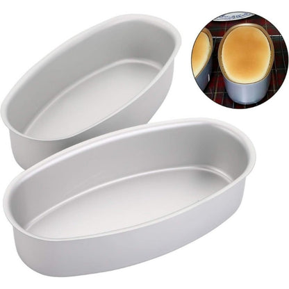 Nonstick Oval Cheese Bread Pan Set of 2, Aluminum Baking Pan for Bread, Cake and Meat, Oven Safe Loaf Mold for Home and Bakery