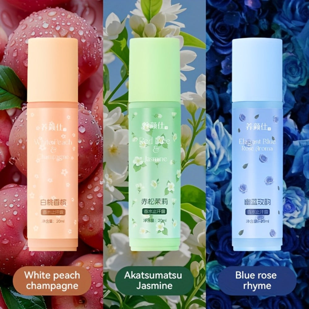 Long Lasting Scented Body Deodorant for Women and Men Non-Greasy Formula – White Peach Champagne Jasmine Blue Rose Scents Fresh Gentle