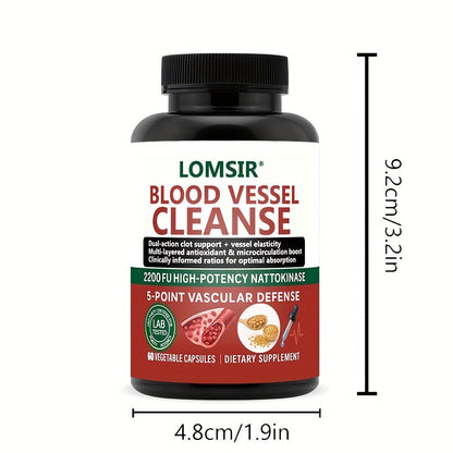 Blood Circulation Supplement Nattokinase with Gamma Oryzanol, Natural Enzyme Formula for Blood Vessel Cleanse