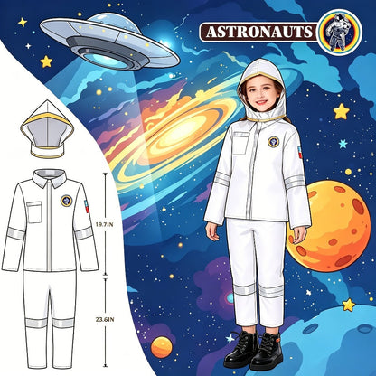 Kids Dress Up Costumes Set 4-in-1, Firefighter, Police, Astronaut & Doctor Role Play Clothes for Boys Girls Ages 3-6