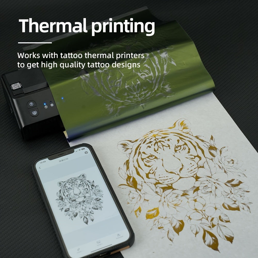 Tattoo Transfer Paper 100 Sheets 4-Layer Thermal Stencil, Sharp Precise Design Transfer, Hand Drawing &