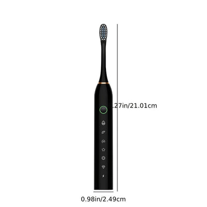 Rechargeable Electric Toothbrush 6 Cleaning Modes with 8 Brush Heads – USB Charge, Soft Bristles, Portable for Travel & Home Use