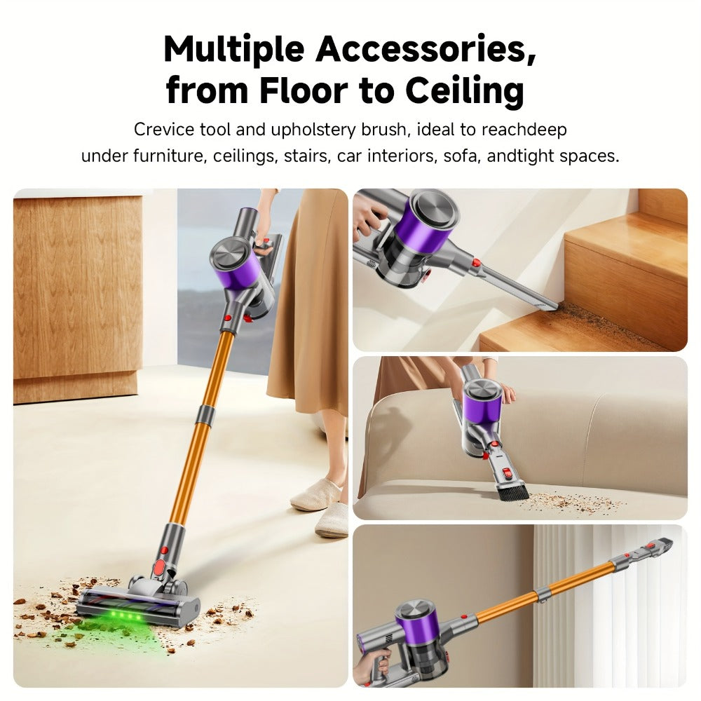 Cordless Vacuum Cleaner 58Kpa Strong Suction 6-in-1 Rechargeable Stick Vacuum for Entryways, Bedrooms and Living Spaces