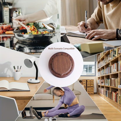 Mechanical Kitchen Timer with Loud Alarm – Black Walnut Wood Cooking Timer, 100% Battery-Free Desktop Timer for Cooking