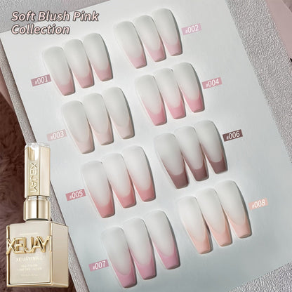 Gel Nail Polish 8-Color Gentle Pink Set in 0.51oz Bottles with Shades 001-008 and LED Soak-Off Cure for Nail Art