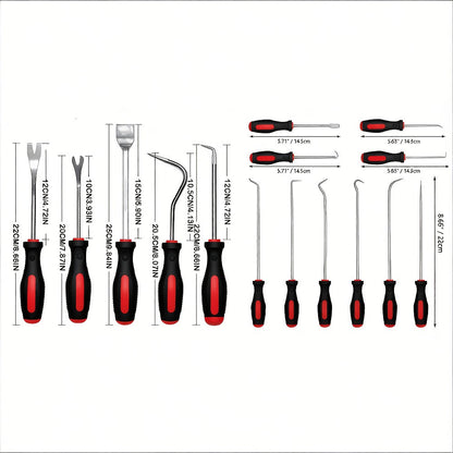 Pick and Hook Set 10/15 Piece – Precision Automotive Oil Seal O-Ring Gasket Removal Tool, Chrome Vanadium Steel, Ergonomic Non-Slip Grip