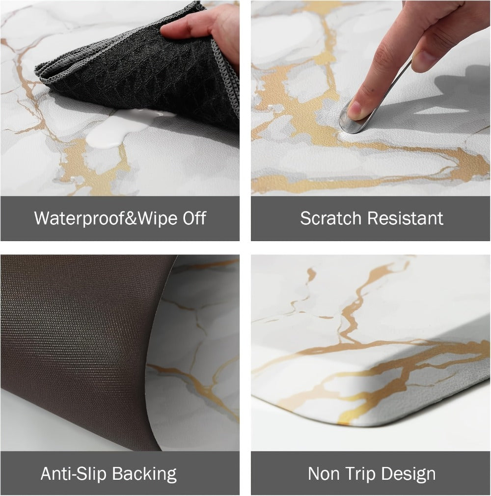 Anti Fatigue Kitchen Mat Non-Slip Cushioned Floor Rug for Standing Desk Sink Office – Marble Pattern