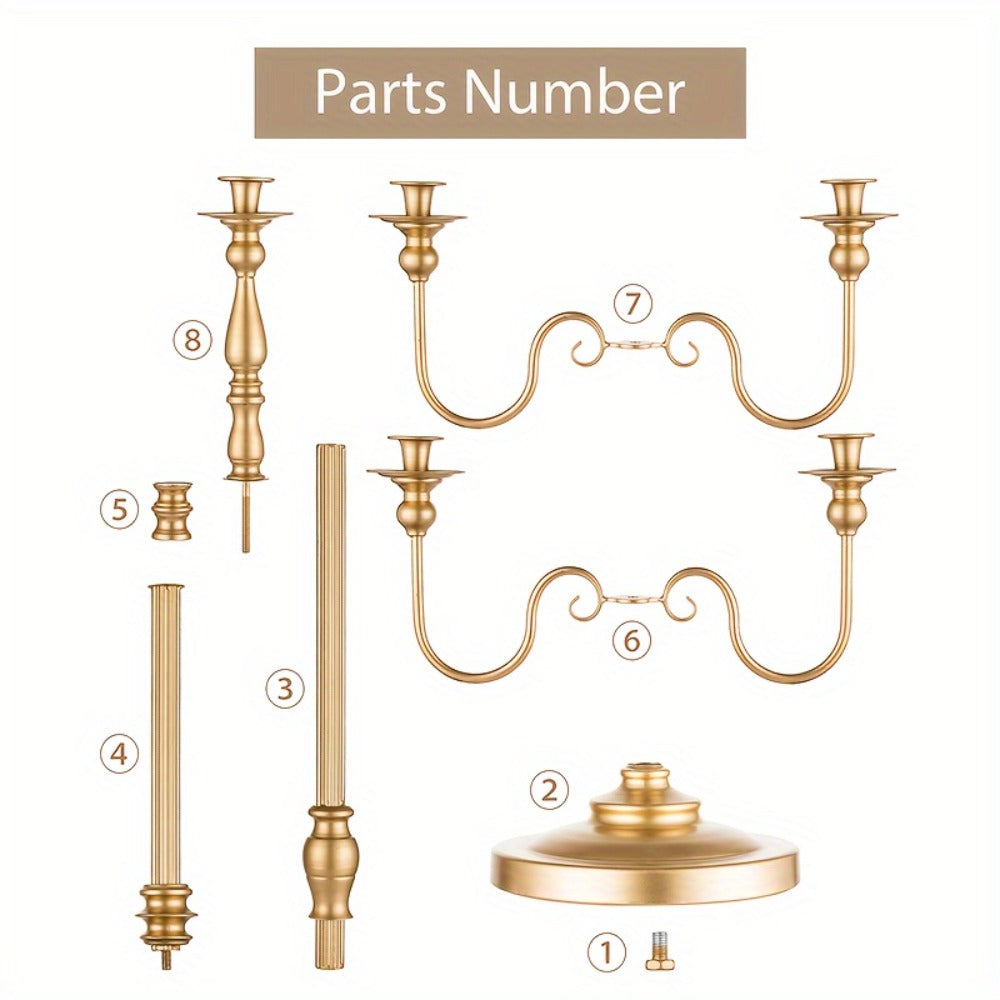 Floor Candle Holder 48.7-Inch Tall, Cone Candle & Floral Centerpiece Stand, Metal Bracket for Wedding
