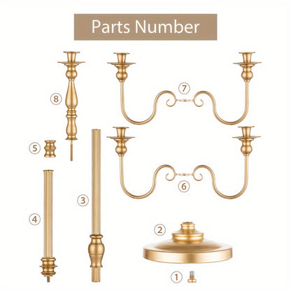 Floor Candle Holder 48.7-Inch Tall, Cone Candle & Floral Centerpiece Stand, Metal Bracket for Wedding