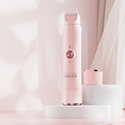 Electric Epilator for Women Double Head USB Rechargeable Hair Removal Shaver Bikini Trimmer Body Private Area Grooming Device