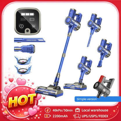 Cordless Vacuum Cleaner 46KPA Powerful Suction Detachable Battery Anti-Tangle V-Shaped Brush for Entryways, Bedrooms and Living Spaces