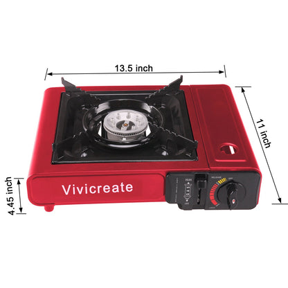 Portable Butane Camping Stove Single Burner – Compact Gas Cooker with Carrying Bag for Outdoor Cooking, Camping, Hiking, Fishing