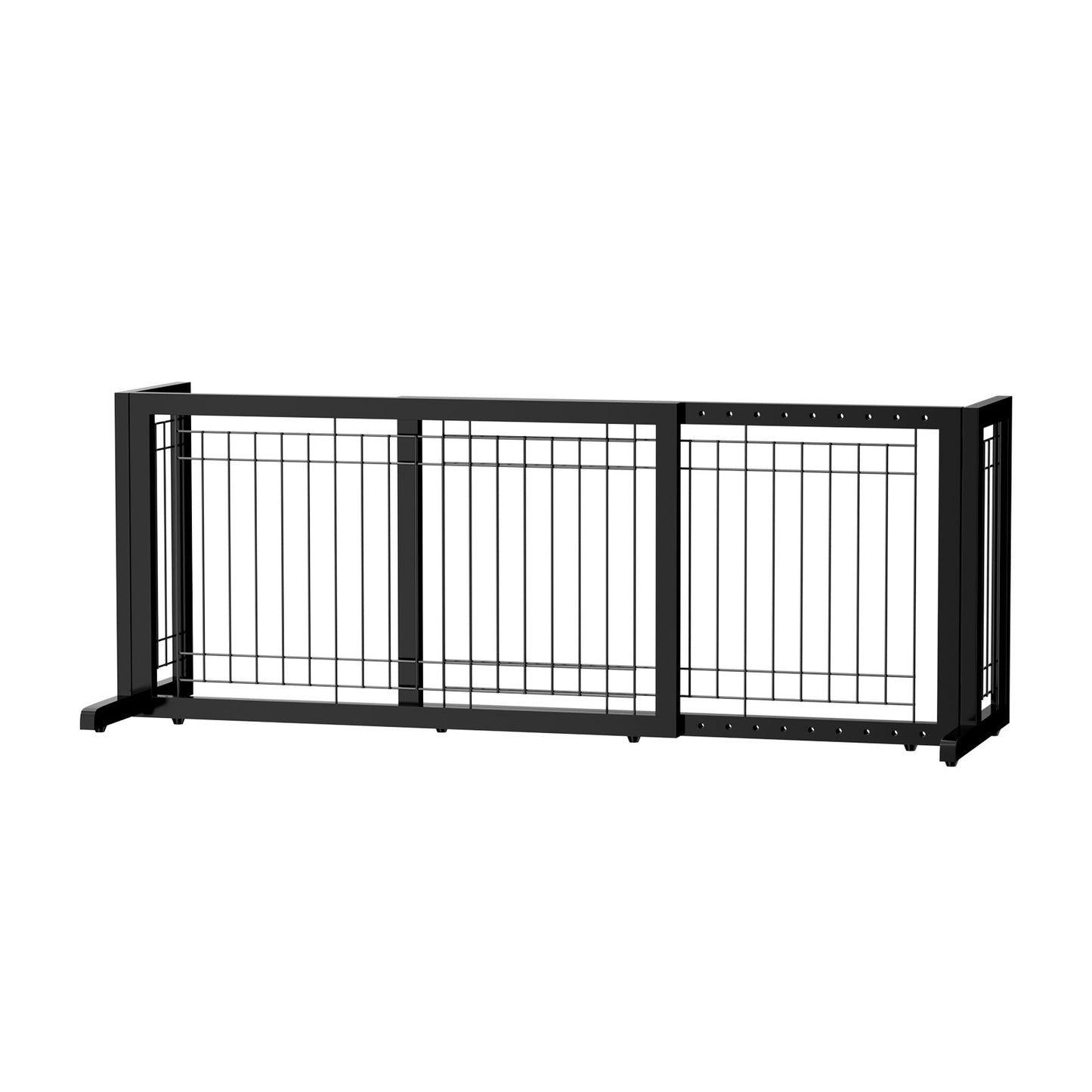 Freestanding Pet Gate for Dogs & Cats – Solid Wood Dog Gate for House, Adjustable 40" to 71" Wide, Indoor Dog Fence for Doorways Stairs