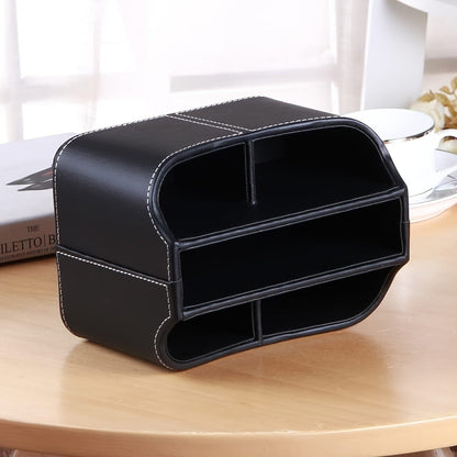 Rotating Faux Leather Remote Control Caddy with Five Compartments, Six Color or Pattern Options and 7.5-Inch Width