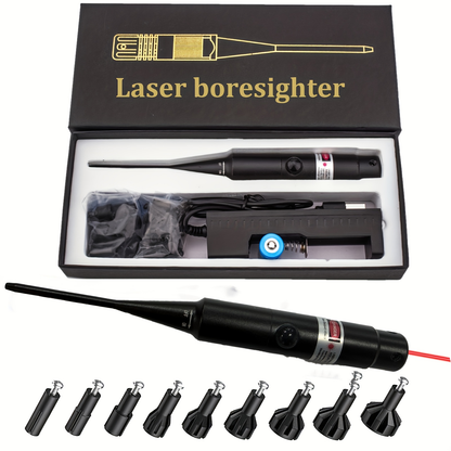 Bore Sight Laser Kit Red & Green Laser Boresighter with 8 & 32 Adapters – Multi-Caliber Universal Bore Sighter for .17 Cal to 12GA Rifle