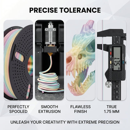 3D Printer Filament Airok Silk PLA 1.75mm 1kg Spool with Ten Glossy Solid, Dual-Color and Rainbow Options