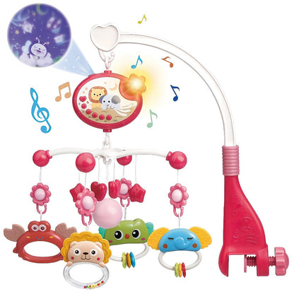 Baby Musical Crib Mobile with Music & Lights Projection, Take-Along Rattle & Music Box, Owl, Star & Penguin Styles