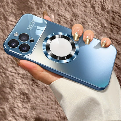 Phone Case Matte Titanium-Finish Cover with Built-In Glass Lens Protector for Select iPhone Models
