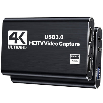 HDMI Capture Card with Microphone & 4K Loop-Out for Streaming, 1080P 60fps USB Video Recorder for Gaming
